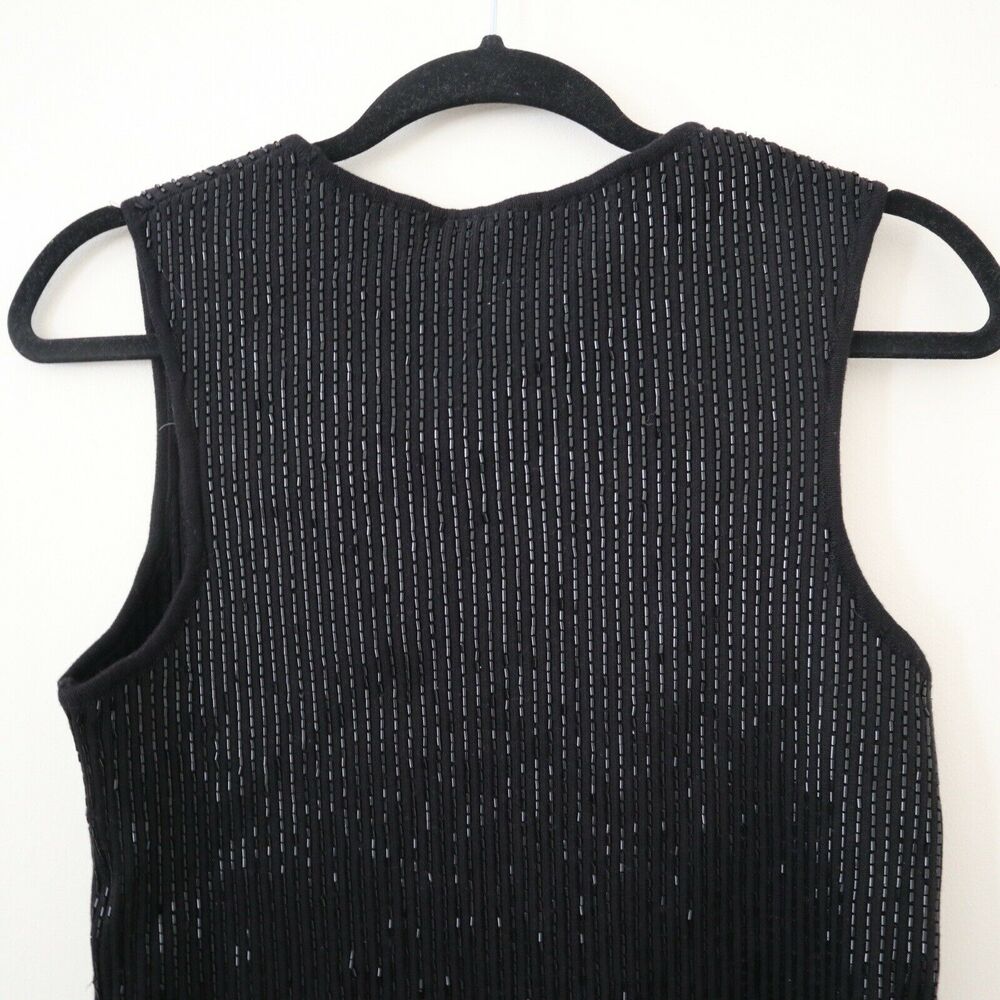 All Saints Lovise Hand Beaded Set Black Sleeveless Top US 0 & Pencil Skirt US 6 - Picture 7 of 12